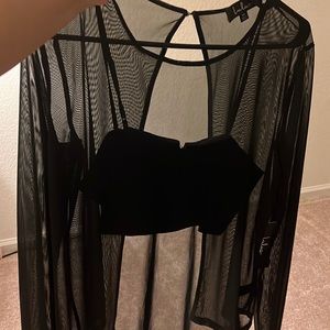 Shear top with bralette. Never worn.